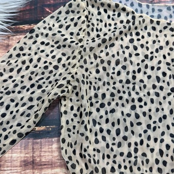 RELISTED Leopard Dot Animal Print Bikini and Long Sleeve Swim Top - Picture 5 of 8